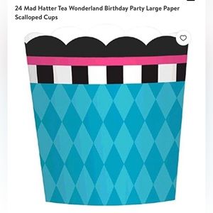 Mad Hatter Tea Large Paper Scalloped Cupcake holders, 24 Ct.  4 boxes 96 total!